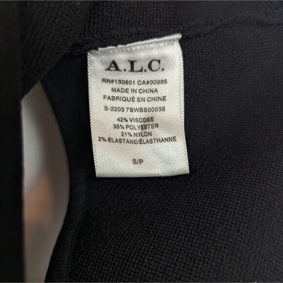 NWT A.L.C Black Pierce Cut Out High Neck Bodysuit - Picture 7 of 8